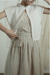 Falda larga cruzada de lino y algodón Patricia