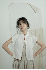 Falda larga cruzada de lino y algodón Patricia