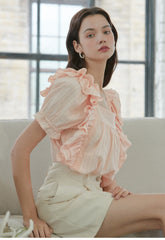 High-Waisted Linen Shorts with Pleated Front and Tailored Belt Loops