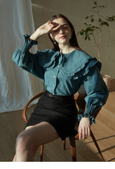 High-Waisted A-Line Linen Skirt with Minimalist Belted Design for Effortless Chic Style