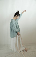 Falda larga cruzada de lino y algodón Patricia