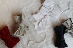 Bufanda plisada de lino y algodón