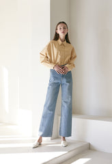 Premium Linen Long-Sleeve Shirt with Tailored Collar and Minimal Seaming for Effortless Style