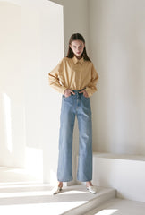 Premium Linen Long-Sleeve Shirt with Tailored Collar and Minimal Seaming for Effortless Style