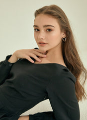 Pleated V-Neck Midi Linen Dress with Long Sleeves and Waist Tie for Timeless Elegance