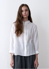 Button-Front Pure Linen Shirt for Women with Relaxed Fit and Breathable Lightweight Fabric