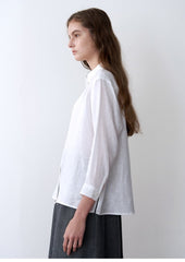 Button-Front Pure Linen Shirt for Women with Relaxed Fit and Breathable Lightweight Fabric