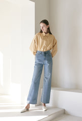 Premium Linen Long-Sleeve Shirt with Tailored Collar and Minimal Seaming for Effortless Style