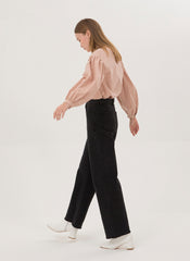 High-Waisted Wide Leg Denim Pants for Women – Premium Cotton Denim Jeans with Straight Fit