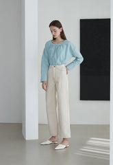 High-Waisted Wide Leg Linen Pants for Women – Breathable Fabric with Tailored Fit and Clean Hem
