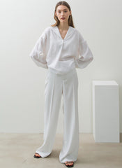 Tailored High-Waisted Wide-Leg Linen Pants with Structured Fit for Effortless Everyday Elegance