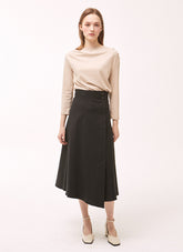 Long Sleeve Cotton Boat Neck Top for Women With Soft Stretch and Tailored Silhouette