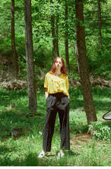 High-Waisted Wide-Leg Linen Pants With Tailored Pleats And Side Pockets