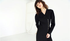 Linen Midi Shirt Dress With Contrast Collar, Puff Sleeves, And Button Front Detail