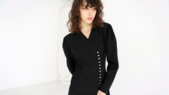 Linen Midi Shirt Dress With Contrast Collar, Puff Sleeves, And Button Front Detail