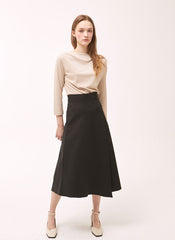 Long Sleeve Cotton Boat Neck Top for Women With Soft Stretch and Tailored Silhouette