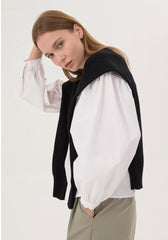 High-Waisted Cotton Poplin Trousers for Women – Tailored Wide-Leg Pants with Front Pleats