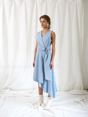 Flowy Linen Maxi Dress With Spaghetti Straps And Side Cutout Waist