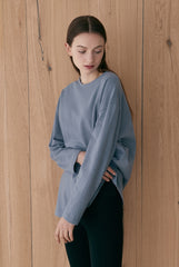 Oversized Long-Sleeve Linen Top with Minimalist Silhouette and Relaxed Comfort Fit
