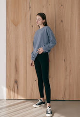 Oversized Long-Sleeve Linen Top with Minimalist Silhouette and Relaxed Comfort Fit
