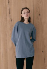 Oversized Long-Sleeve Linen Top with Minimalist Silhouette and Relaxed Comfort Fit