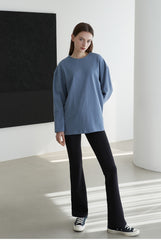 Oversized Long-Sleeve Linen Top with Minimalist Silhouette and Relaxed Comfort Fit