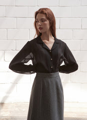 Refined Silk Button-Down Shirt with Lightweight Sheen and Relaxed Fit for Elegant Day-to-Night Looks