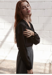 Refined Silk Button-Down Shirt with Lightweight Sheen and Relaxed Fit for Elegant Day-to-Night Looks