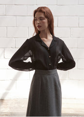 Mid-Length Linen Skirt with Flared Hemline and Tailored Waistband for Chic Feminine Silhouette