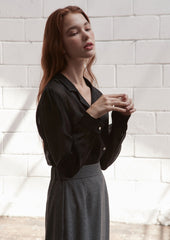 Refined Silk Button-Down Shirt with Lightweight Sheen and Relaxed Fit for Elegant Day-to-Night Looks
