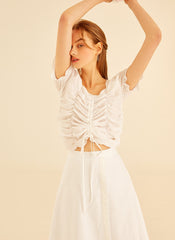 A-Line High Waist Linen Skirt With Clean Seam Detail And Midi Length For Timeless Elegance