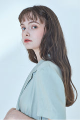 Short-Sleeve Double-Breasted Linen Dress With Tailored Fit And Waist Belt Detail