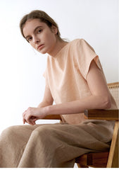 High-Rise Wide-Leg Cropped Linen Pants With Soft Pleats And Relaxed Silhouette