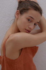 Sleeveless Linen Maxi Dress with Square Neckline and Back Slit for Warm Weather Styling