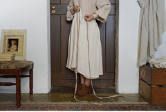 Falda cruzada midi de lino y algodón Tyra