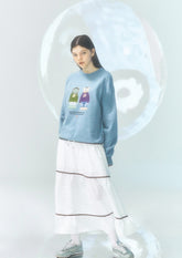 Tiered Linen Maxi Skirt with Contrast Piping and Flowing Silhouette for Effortless Style