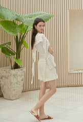 High-Waisted Linen Shorts with Pleated Front and Tailored Belt Loops