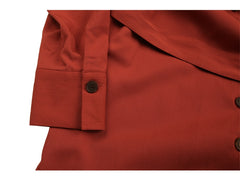 Women's Linen Button-Down Midi Dress with Lapel Collar and Waist Tie for Effortless Elegance