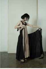 Falda larga cruzada de lino y algodón Silvia