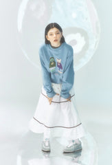 Tiered Linen Maxi Skirt with Contrast Piping and Flowing Silhouette for Effortless Style