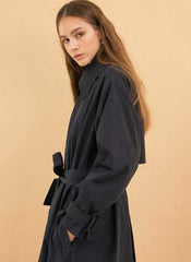 Timeless Double-Breasted Linen Blazer with Belted Waist and Wide Notch Lapels for Women