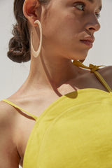 Sleeveless Linen Maxi Dress with Adjustable Shoulder Ties and Relaxed Straight Silhouette