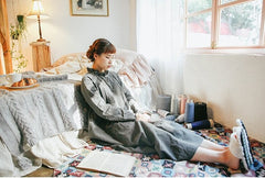 Vestido largo con volantes de lino y algodón Sofia