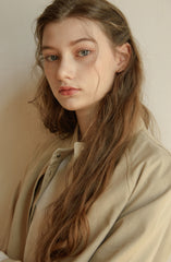 Women's Longline Linen Coat with Drawstring Waist, Cape Detail, and Button-Front Closure