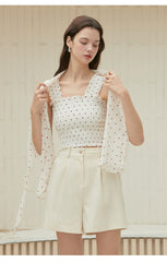 High-Waisted Linen Shorts with Pleated Front and Tailored Belt Loops