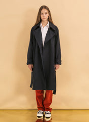 Timeless Double-Breasted Linen Blazer with Belted Waist and Wide Notch Lapels for Women