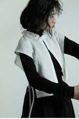 Chaleco vintage de lino y algodón Marina