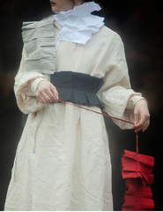 Bufanda plisada de lino y algodón