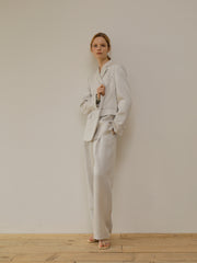 High-Waist Relaxed Fit Linen Trousers With Tailored Hem