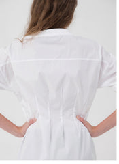 Relaxed Fit Button-Down Linen Blouse With Round Neckline And Long Sleeves For Effortless Style